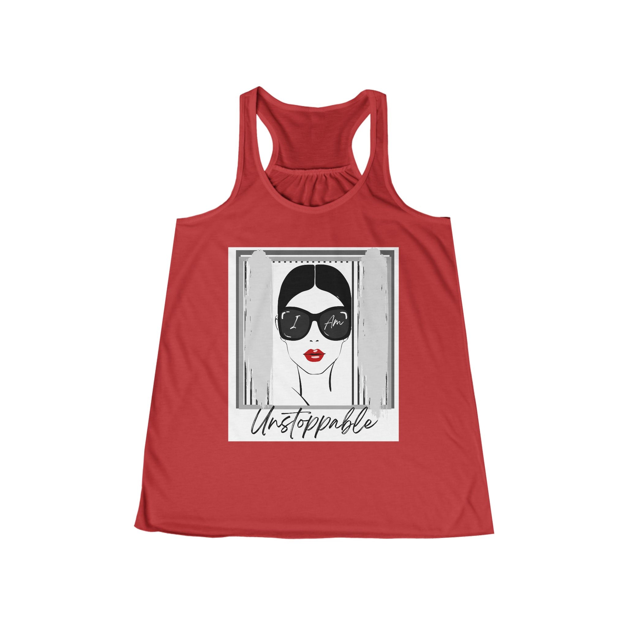 Unstoppable Graphic tank top with a woman's face and sunglasses