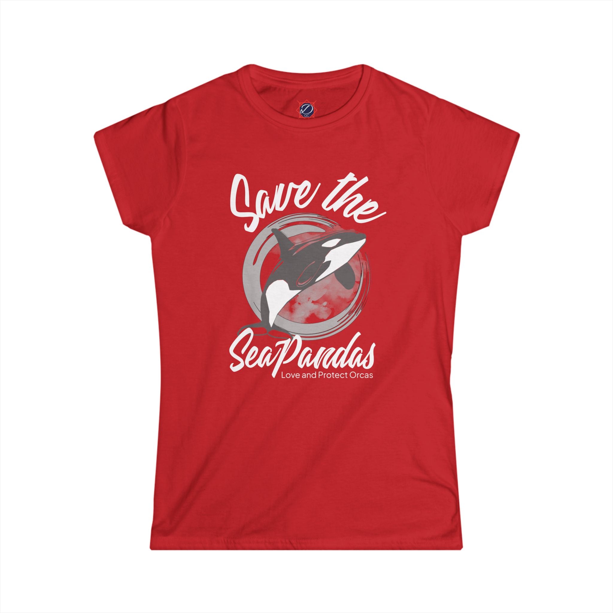 Save the Sea Pandas Tee — Women's Orca Conservation T‑Shirt: Grey