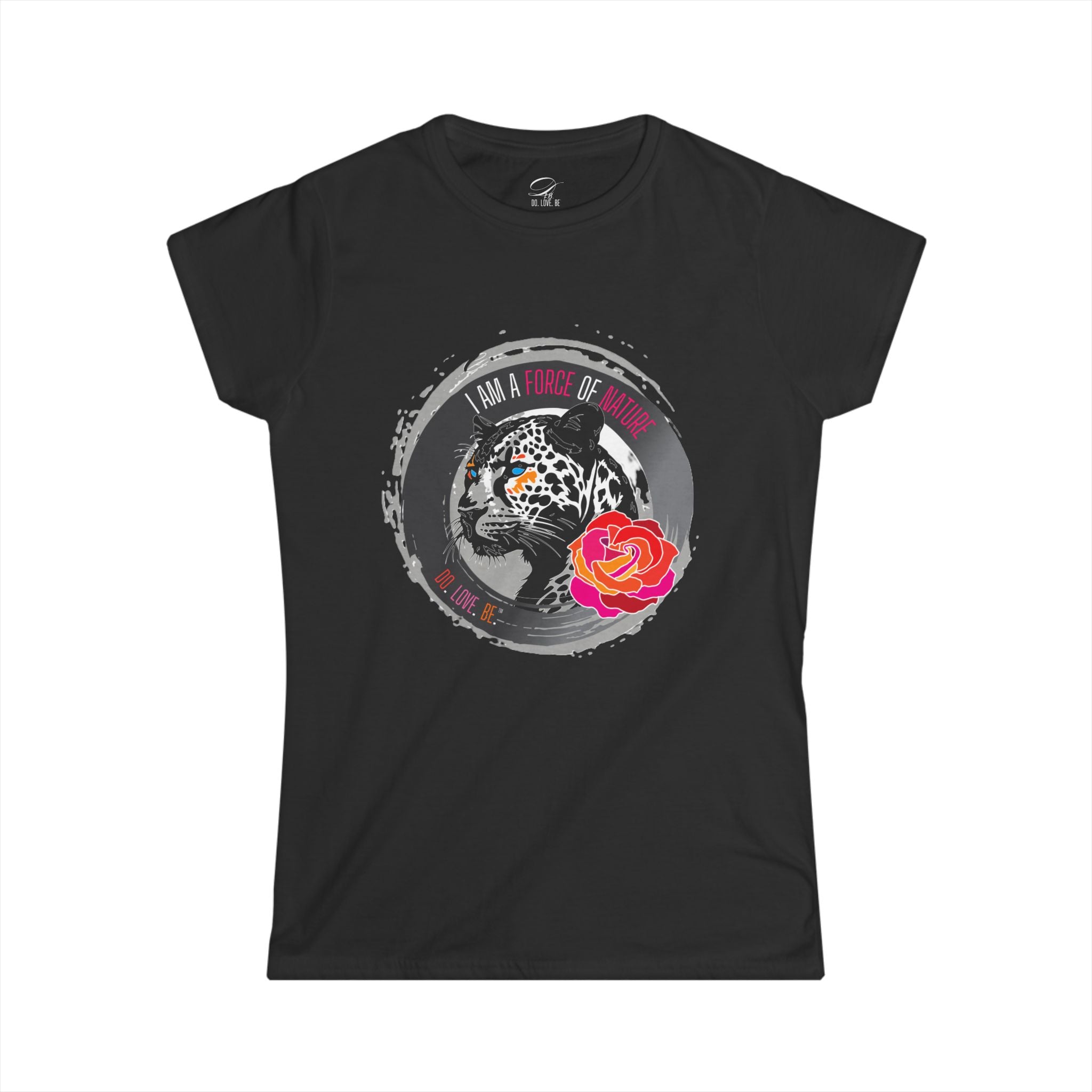 Force of Nature Womens Leopard Graphic Tee - White Unstoppable Graphic Leopard T-shirt: Grey