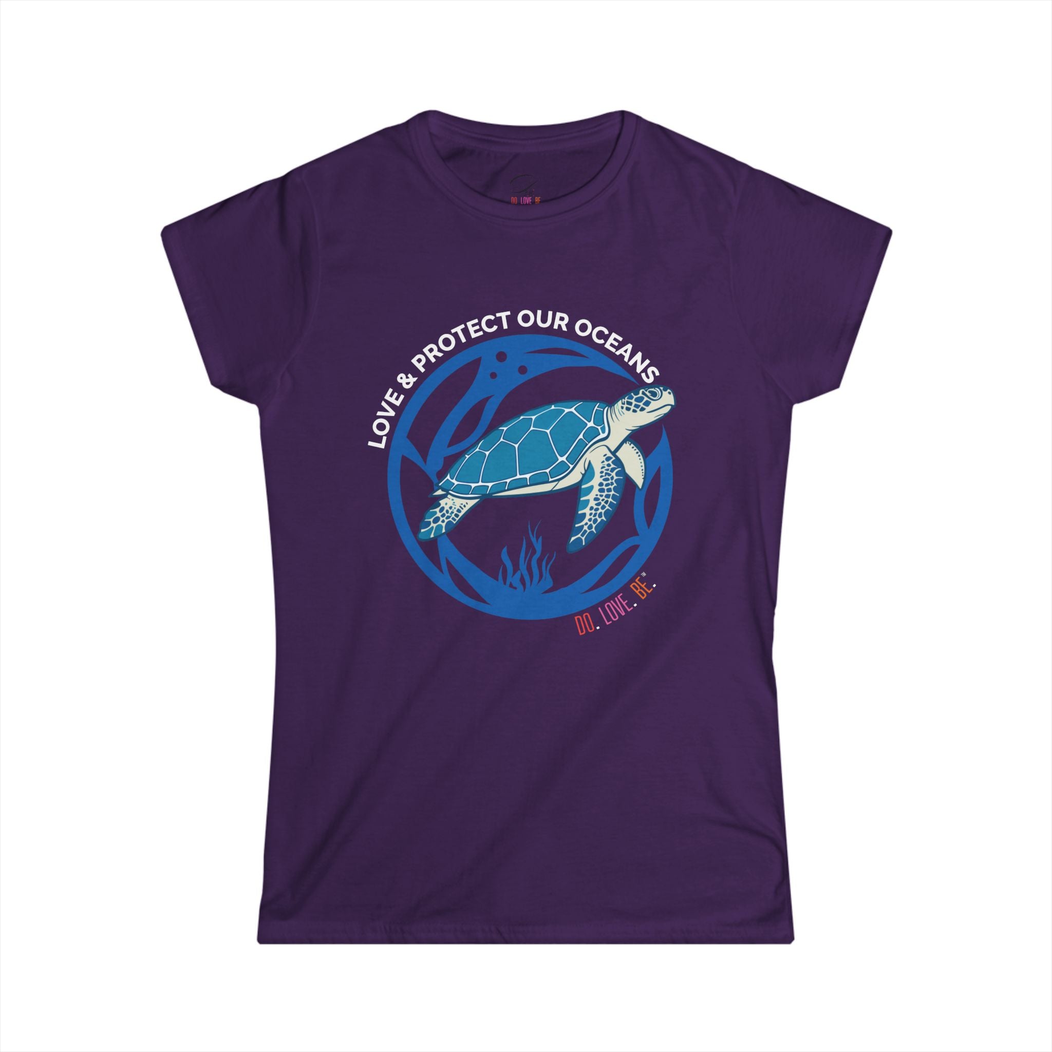 Sea Turtle Womens Graphic Tee - Dark Color Design