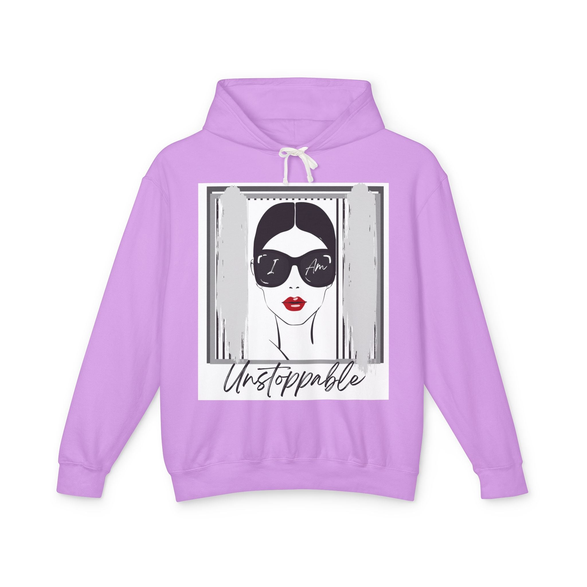 Unstoppable Graphic hoodie with woman's face and sunglasses