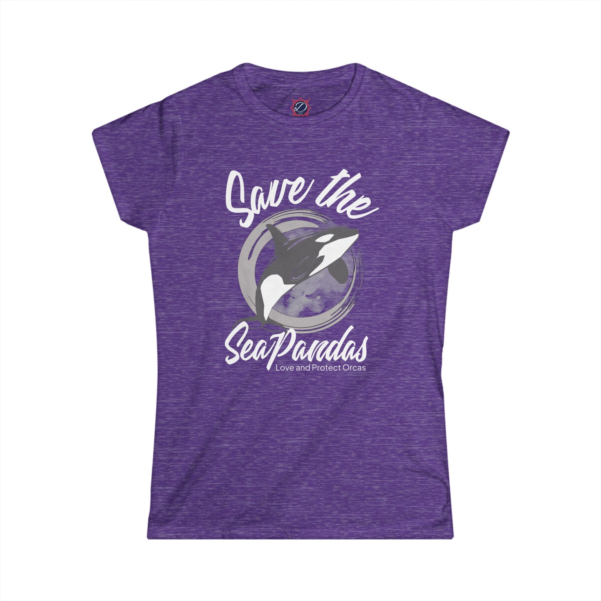 Save the Sea Pandas Tee — Women's Orca Conservation T‑Shirt: Grey