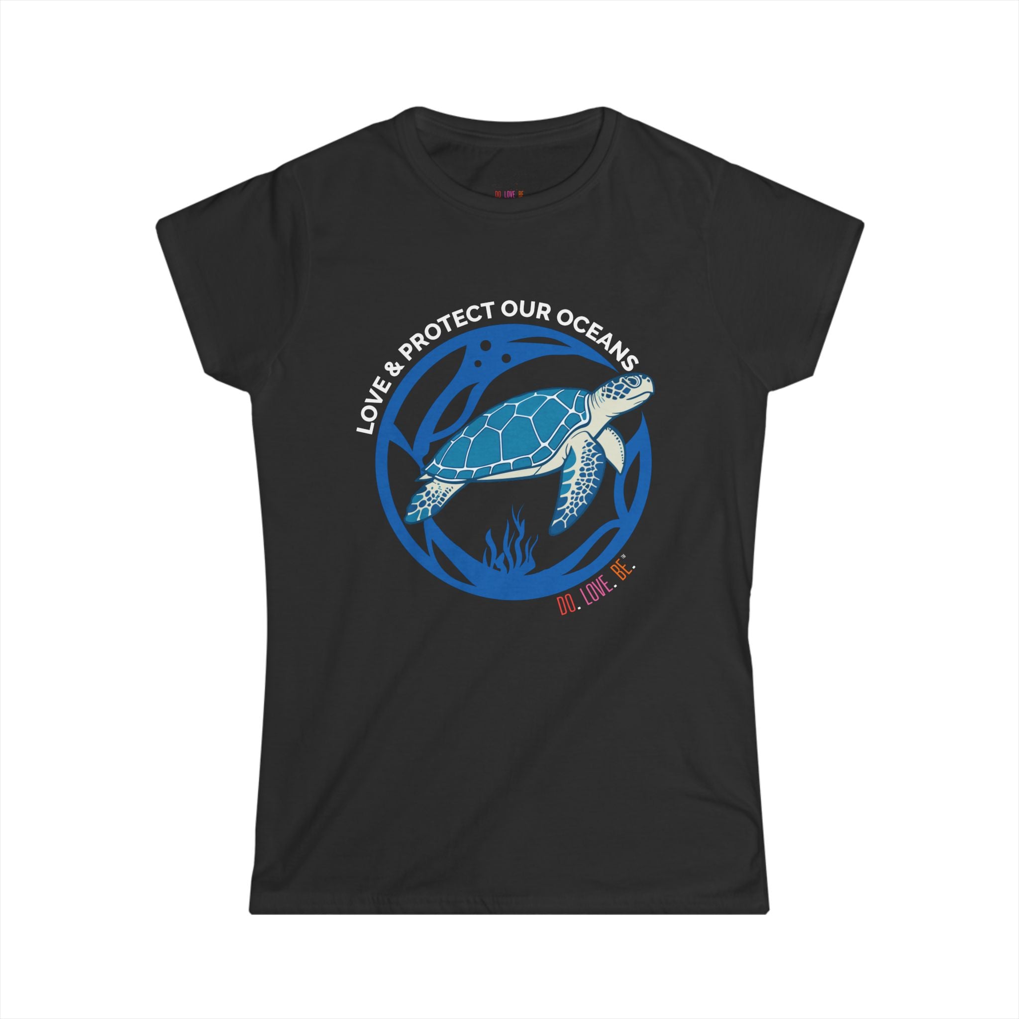 Sea Turtle Womens Graphic Tee - Dark Color Design