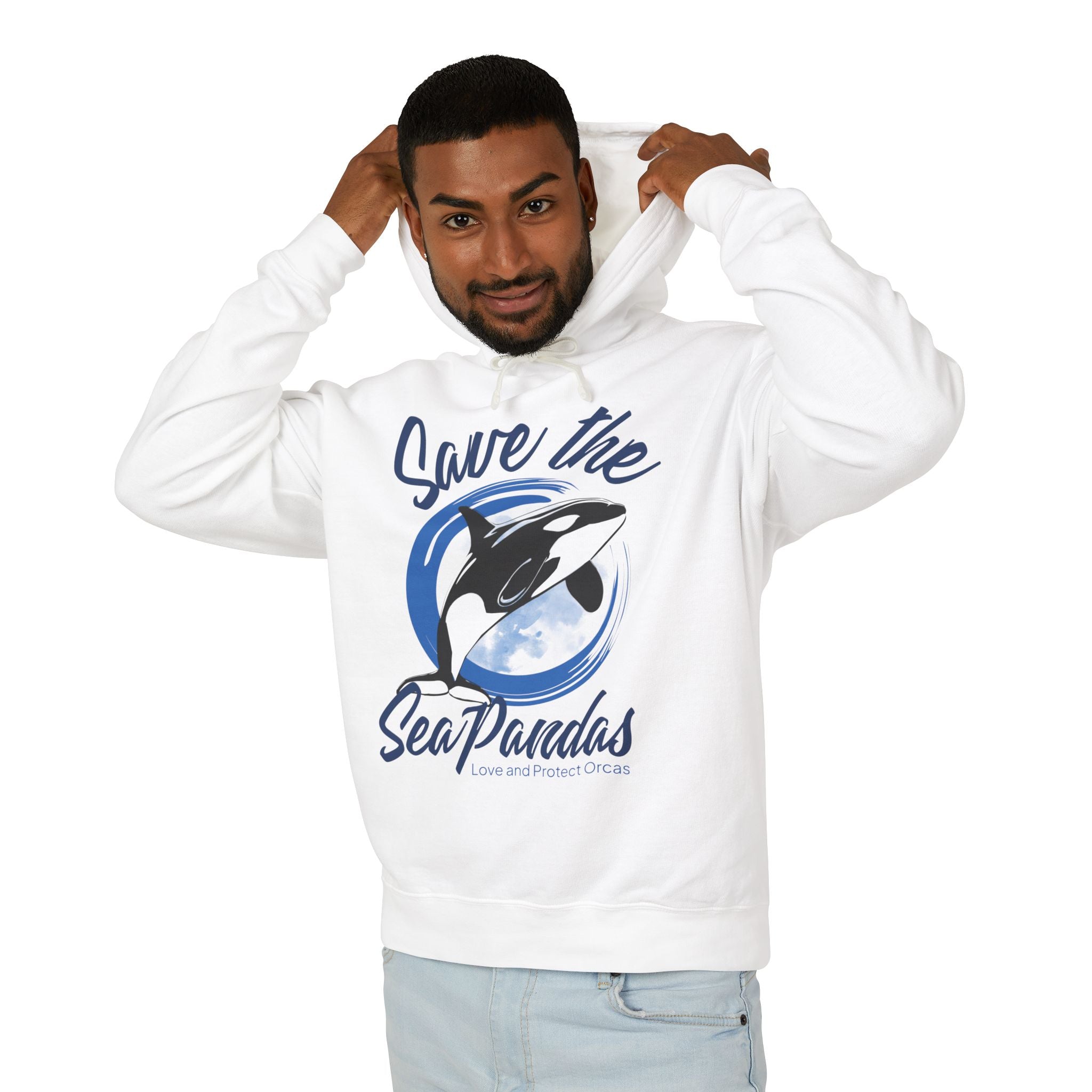 Save the Sea Pandas (Orcas) Fashion Hoodie — Orca Whale Graphic Pullover: Colors