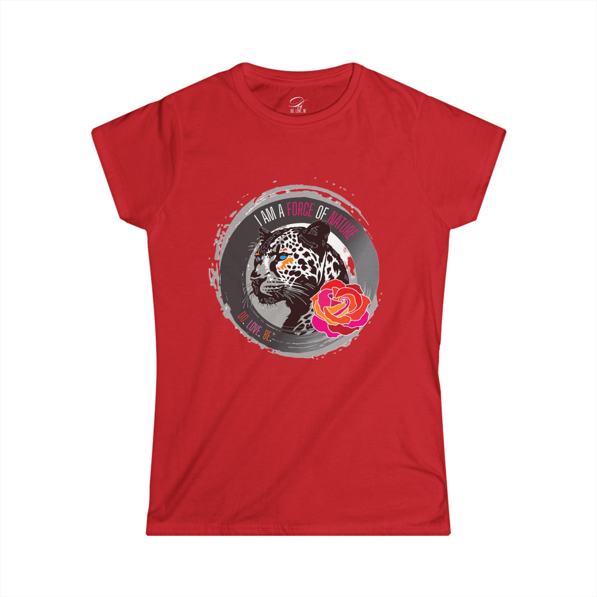 Force of Nature Womens Leopard Graphic Tee - White Unstoppable Graphic Leopard T-shirt: Grey