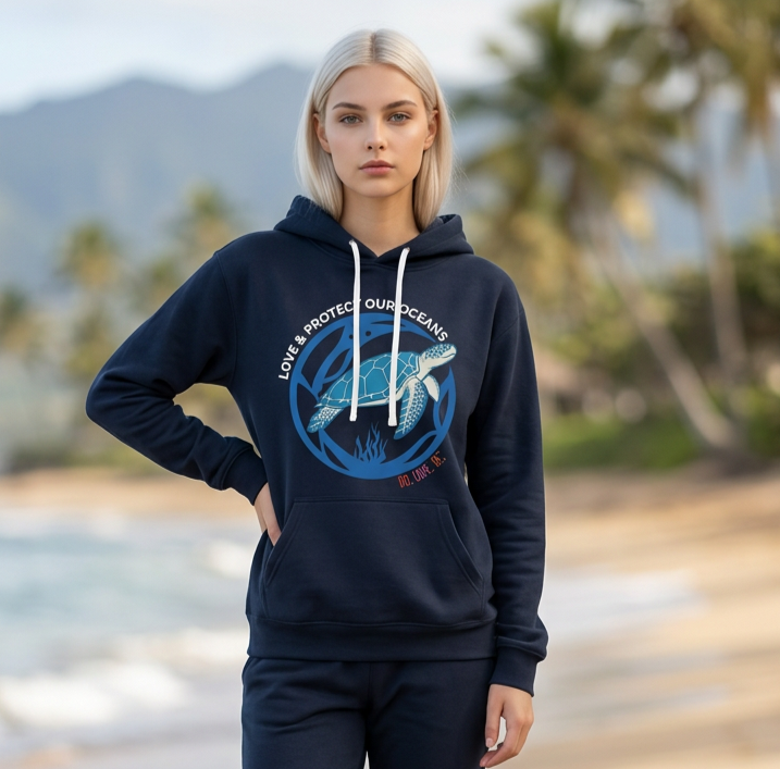 Womens sea turtle graphic hoodie by DO. LOVE. BE. Apparel