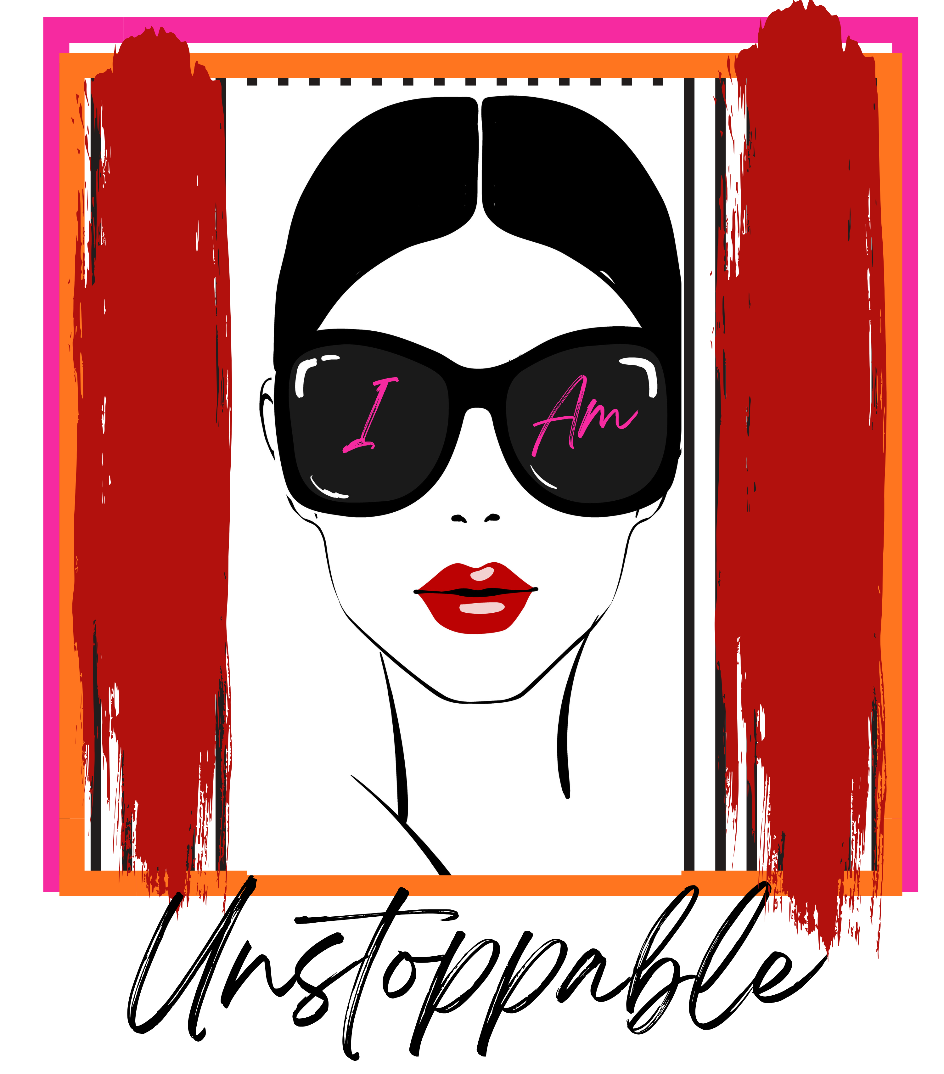 Unstoppable Graphic apparel with a woman's face and sunglasses